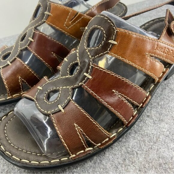 Josef Seibel Women’s 3 Tone Heeled Leather Sandals Women’s Size 41 or US 9.5/10 - Picture 2 of 11